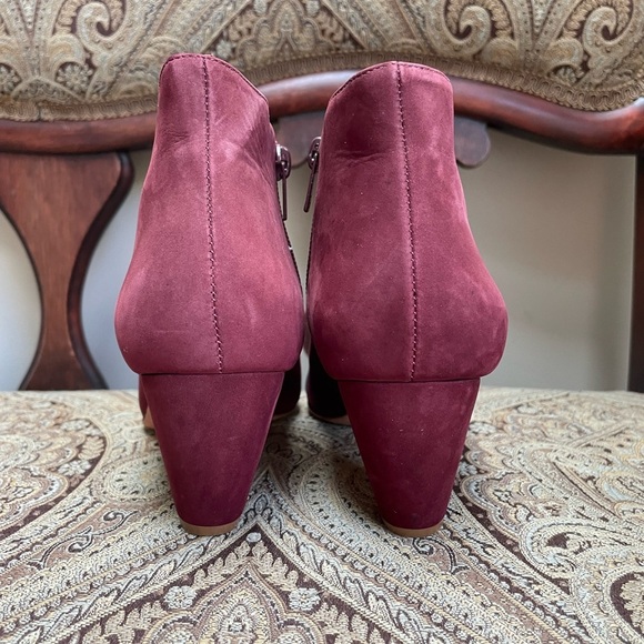 Loeffler Randall Nanette Burgundy Wine Suede Leather Booties Boots Shoes Size 8 - Picture 7 of 14